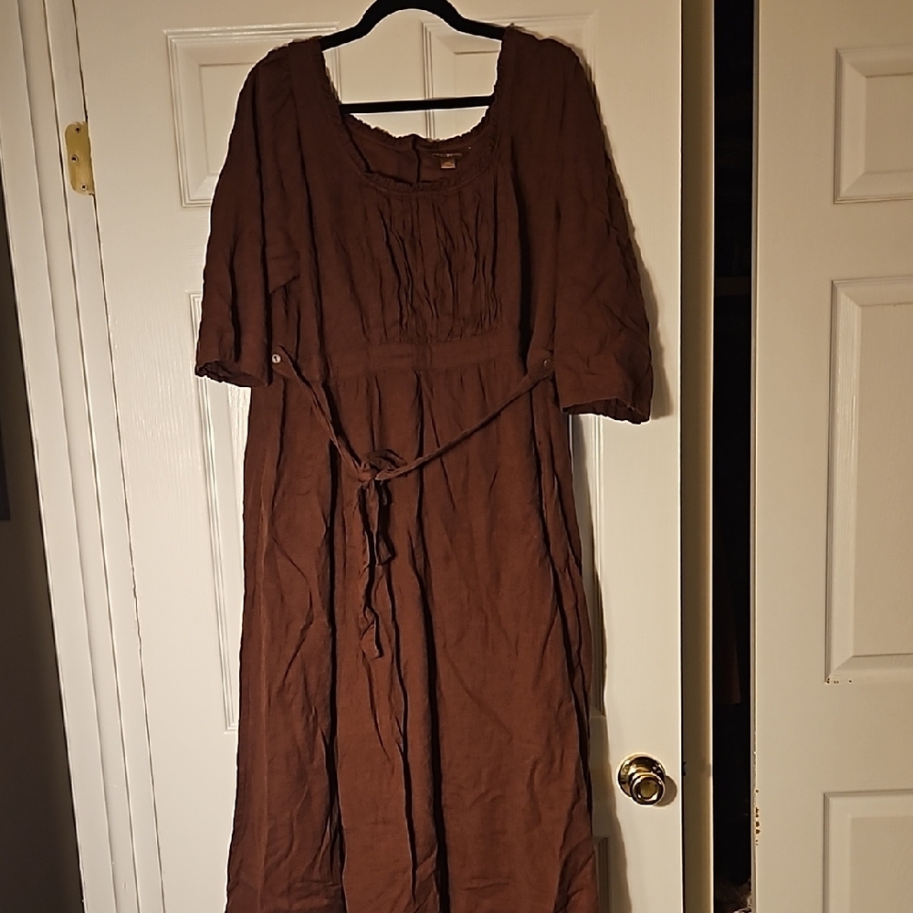 Brown Linen Dress